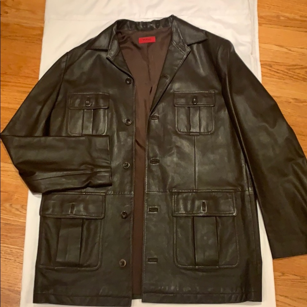 Hugo boss leather jacket